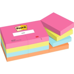 Foglietti Post-it® Popmistic - conf. 12 blocchetti da 100 ff - 38x51 mm - 653-pop