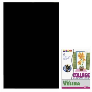Carta velina 50x76 cm - busta 24 fogli - 20 g/m² Deco nero 05321