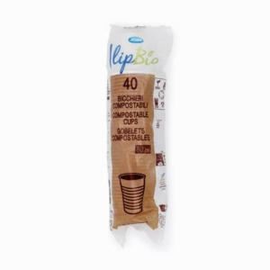 Bicchieri bianchi da caffè IlipBio in Mater-Bi 80 cc - h. 5,4 cm - diametro 5,7 cm - Conf. 40 pz  61794