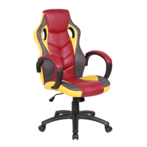Poltrona gaming per adulti Serena Group Las Vegas L61 x P66 x H106/116 cm - granata-giallo - GA9381RM
