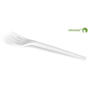 Posate in CPLA BIO bianco compostabile smart. Scatolificio del Garda forchetta - conf. 50 pz - 14162