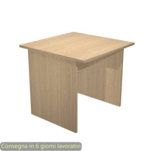 Scrivania piano rovere 80x80xH.72 cm gamba a pannello in melaminico in tinta linea Presto Artexport - 001PAN/C