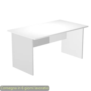 Scrivania piano bianco 120x80xH.72 cm gamba a pannello in melaminico in linea Presto Artexport - 004PAN/3