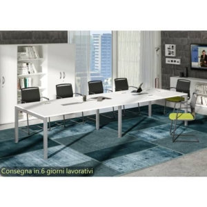 Modulo aggiuntivo per tavolo riunione Artexport  Bridge 160x120x72,5 cm gambe alluminio - piano bianco - SOL-TR-S/3-AA