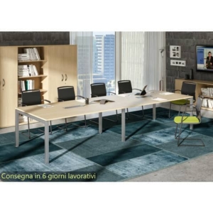 Modulo aggiuntivo per tavolo riunione Artexport  Bridge 160x120x72,5 cm gambe alluminio - piano rovere SOL-TR-S/C-AA
