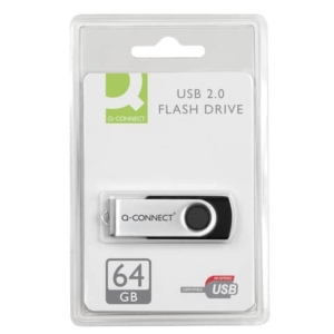 Chiavetta USB 2.0 in blister Q-Connect Flash drive argento/nero - 64 GB - KF41514