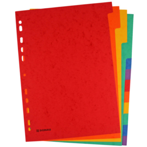 Divisori intercalari A4 Donau in cartoncino 225 g/m² - colori assortiti - conf. 25 x 12 tasti - 330365