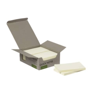 Foglietti riposizionabili riciclati Q-Connect gialli conf. 12 blocchetti da 100 fogli 127x76 mm - giallo - KF17322