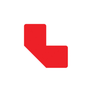 Sticker per pavimenti a L - 10x5 cm - Tarifold rosso conf. 10 pz  - B197203