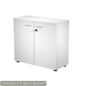 Armadio basso ante battenti con serratura 2898 90x46xH.85 cm Artexport bianco - AR/MB+AB/33
