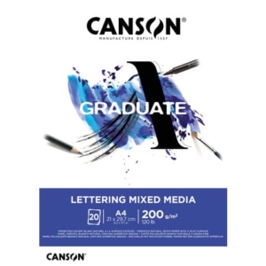 Blocco GRADUATE Lettering Mixed Media A4 20 fogli 200 g/m² Canson bianco C31250P028
