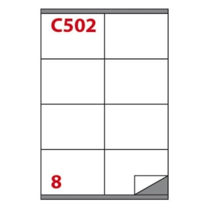 Etichette bianche Copiatabu C502 laser/inkjet  8 et./foglio - conf. 100 ff Markin 105x72 mm - X210C502