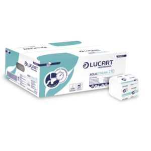 Carta igienica interfogliata 2 veli Lucart Professional Aquastream 210 conf. 40 pacchetti da 210 foglietti