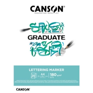 Blocco GRADUATE Lettering Marker A4 20 fogli 180 g/m² Canson bianco C31250P026