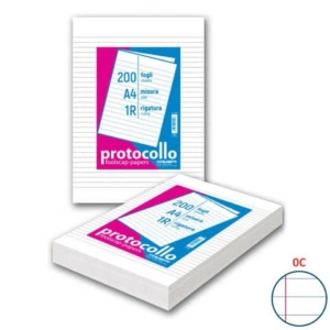 Fogli protocollo Blasetti A4 - 60 g/m² - risma 200 ff - C - 1287