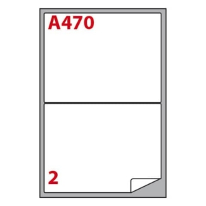 Etichette bianche Copiatabu A470 Laser/Inkjet - 2 et./foglio - conf. 100 fogli Markin 199,6x143,5 mm - X210A470
