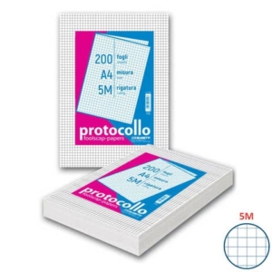 Fogli protocollo Blasetti A4 - 60 g/m² - risma 200 ff - 5M - 1282