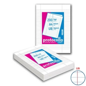Fogli protocollo Blasetti A4 - 120 g/m² - risma 100 ff - UB - 1320