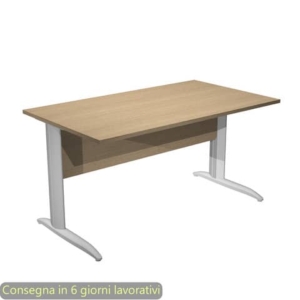Scrivania piano rovere 140x80xH.72 cm gamba a L in metallo grigio alluminio linea Presto Artexport - 002K2/C/AA