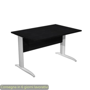 Scrivania piano nero venato frassino 120x80xH.72 cm gamba a L metallo grigio alluminio Presto Artexport - 004K2/8/AA