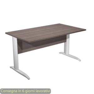 Scrivania piano frassino toscano 140x80xH.72 cm gamba a L in metallo bianco opaco Presto Artexport 002K2/F/AN