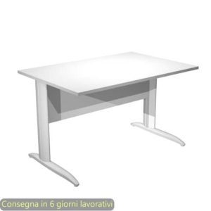 Scrivania piano bianco 120x80xH.72 cm gamba a L in metallo bianco opaco linea Presto Artexport - 004K2/3/AN
