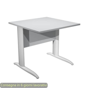 Scrivania piano grigio 80x80xH.72 cm gamba a L in metallo grigio alluminio linea Presto Artexport - 001K2/9/AA