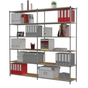 Modulo aggiuntivo per scaffalatura ad incastro 6 ripiani fissi Paperflow 100x35x200 cm - grigio - K606023