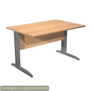 Scrivania piano faggio 120x80xH.72 cm gamba a L in metallo antracite opaco linea Presto Artexport - 004K2/6/AF