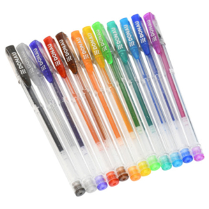 Penne a gel con glitter Donau 1 mm - conf. da 12 colori assortiti - 322143