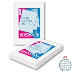 Fogli protocollo Blasetti A4 - 60 g/m² - risma 200 ff - 4M - 1281
