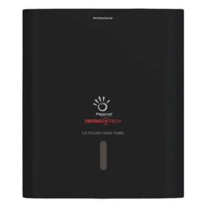 Dispenser antibatterico con adattatore Papernet Defend Tech per asciugamani piegati a C e Z  nero - 33,6x30x14,5 cm