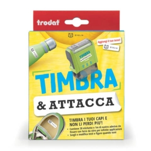 Timbro componibile Timbra & Attacca Trodat nero - misure e set assortiti 180221