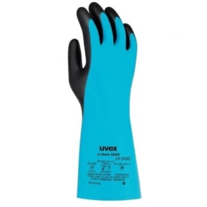 Guanti da lavoro in nylon Uvex U-Chem 3200 per industria chimica - taglia 8 - DPI Cat. III - 6097208