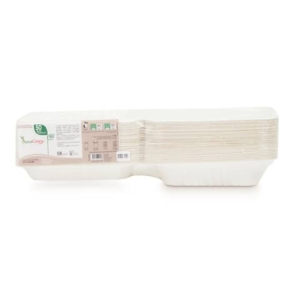Box monoscomparto bio-compostabili ecoCannyTake Away bianco 200x200x70 mm conf. 50 pz - ECO?HB08