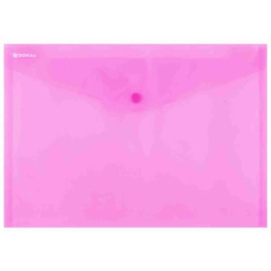 Buste con bottone in PPL ecologico Donau formato A4 rosso chiaro - conf. da 12 pz - 8544001PL-04