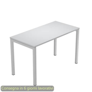Scrivania piano grigio 120x60xH.72,5 cm gamba a ponte in metallo grigio linea Presto Venere Plus Artexport - 654/9
