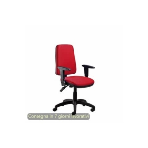 Seduta operativa Ariel Back-system in tessuto ignifugo Seditaly con braccioli regolabili rosso - ARGMC4C0DB411