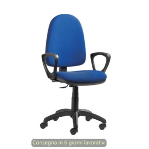 Seduta operativa Sofia CPM in tessuto acrilico Seditaly con braccioli fissi blu - SFGAC00B3C006
