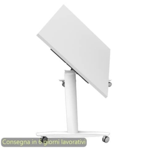 Tavolo multifunzione Taxi con ruote - 120x80xH.73,7 cm gambe metalliche bianche Artexport piano bianco