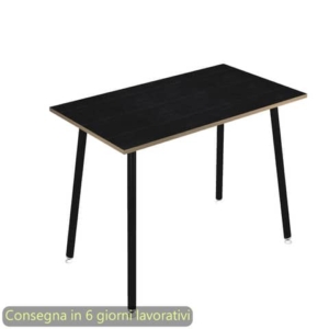 Tavolo alto Skinny Metal 180x80xH.105 cm con gambe metalliche nere Artexport piano nero - 6405-DJC-8C-AQ