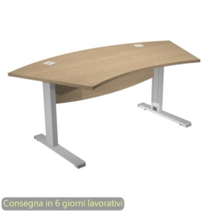 Scrivania direzionale piano rovere 190x96xH.73 cm gamba in metallo ad L Flex Direction - BMNG-URB/V-MOD/C