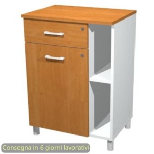 Mobile di servizio angolo Ristoro 60x45xH.84 cm Artexport noce chiaro/bianco - 2872.1/34