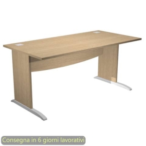 Scrivania piano rovere 180x80xH.73 cm gamba a pannello con piede ad L grigio linea Flex Artexport - JPL180/C