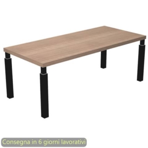 Scrivania direzionale piano ciliegio arabis 180x90xH.74 cm gamba metallo nero opaco sez. quadrata Flora 901G/K-AQ
