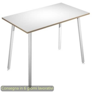 Tavolo alto Skinny Metal 120x80xH.105 cm con gambe met. bianche Artexport piano bianco - 6404-DJC-3C-AN