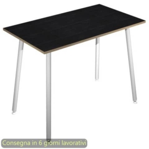 Tavolo alto Skinny Metal 140x80xH.105 cm con gambe met. bianche Artexport piano nero - 6402-DJC-8C-AN