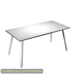 Scrivania piano bianco160x80xH.74,4 cm gamba metallo tubolare bianca linea Skinny Metal Artexport - 6403-DJA-3C-AN