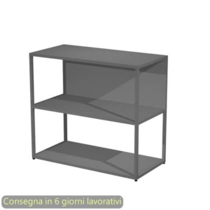 Libreria a giorno bassa 90x44xH.80 cm struttura metallo antracite Artexport Blade ripiani antracite - 270-AF+RP4-T