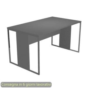 Scrivania piano antracite 140x80x74,4 cm gamba a pannello con anello in metallo antracite Blade Artexport - 412-T-AF